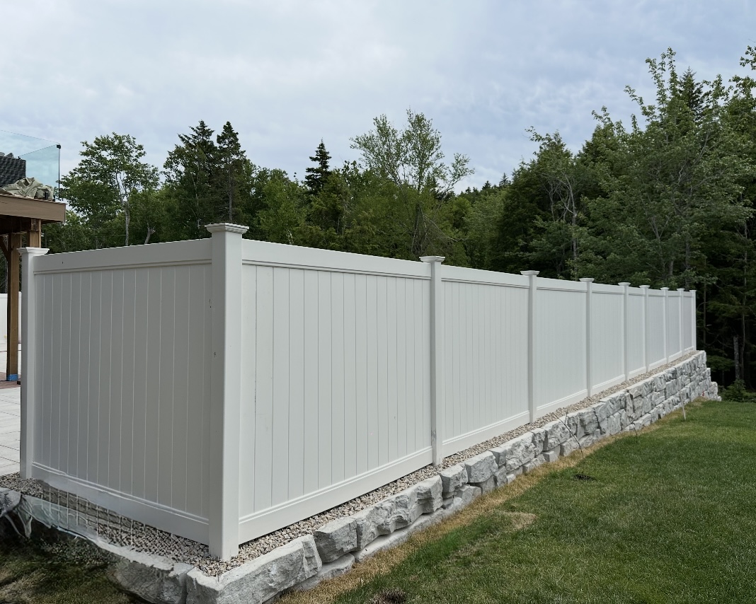 Chain-link fence along a commercial style property